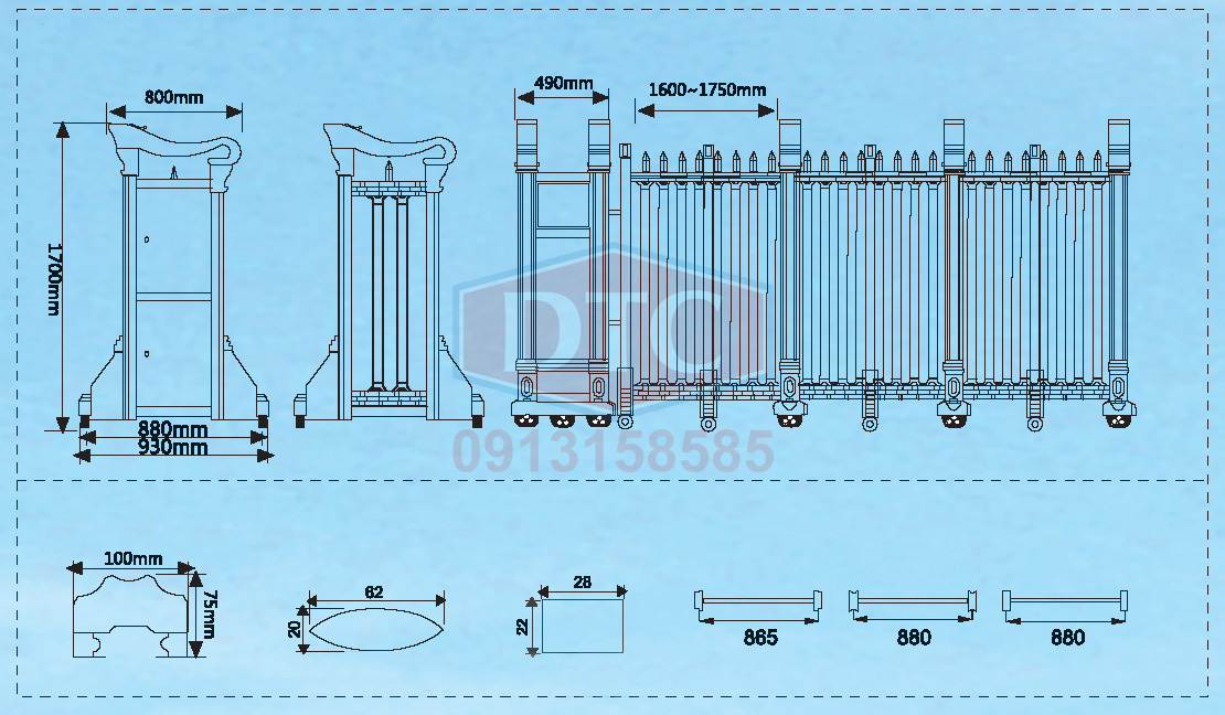 CỔNG XẾP A-809