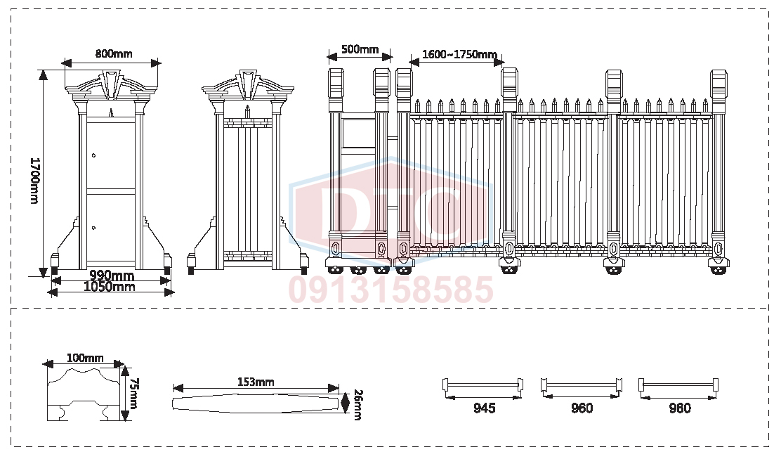 CỔNG XẾP A-810B