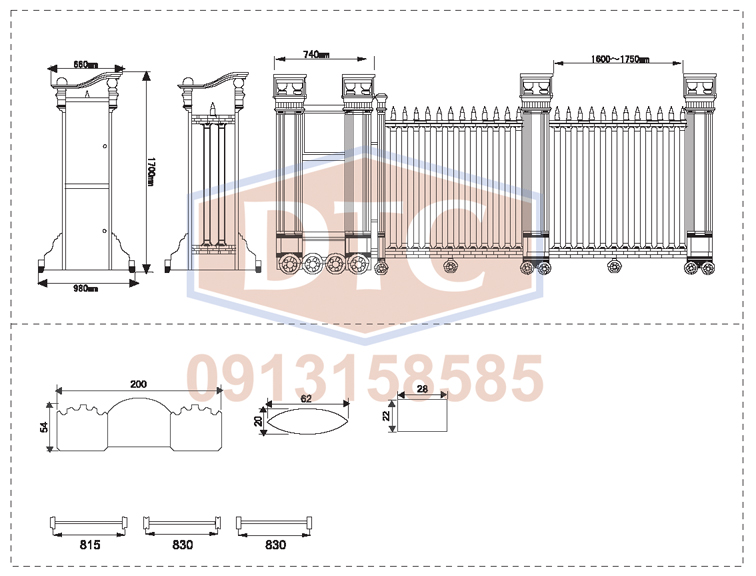CỔNG XẾP C-808