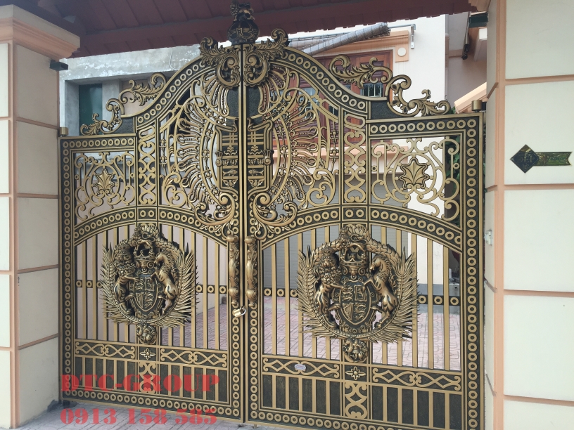 Cửa cổng nhôm đúc, cửa cổng biệt thự 7