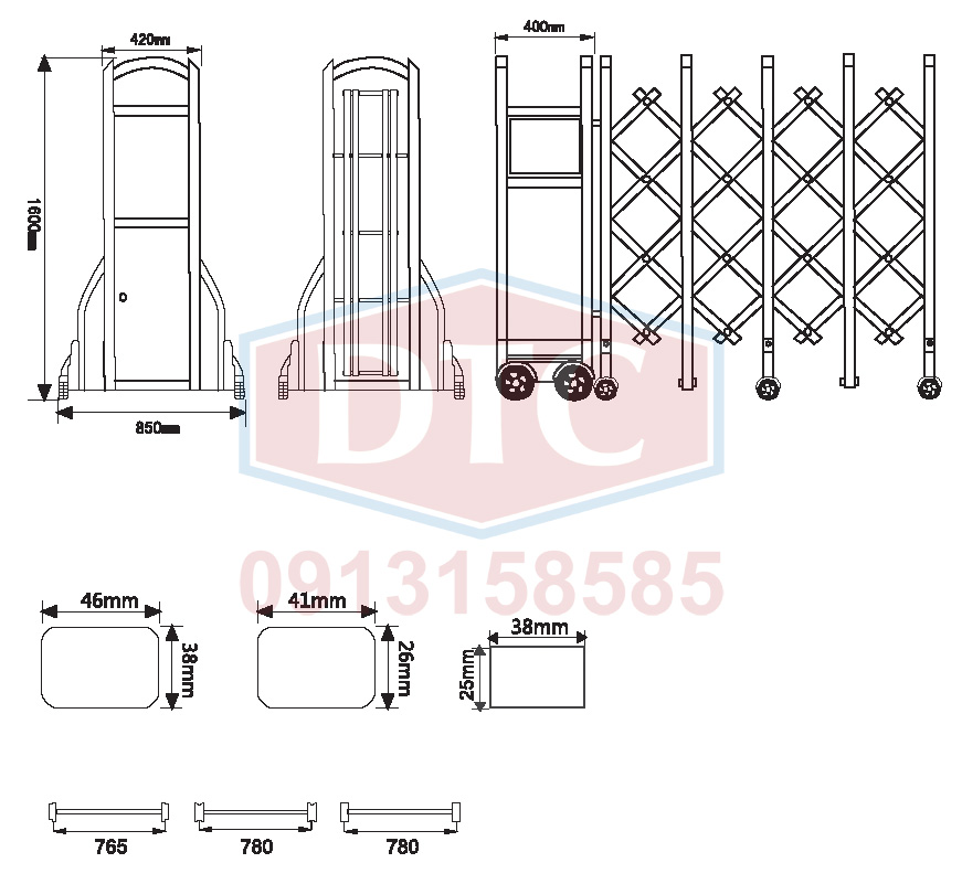 BAN VE CHI TIET CONG XEP INOX F-819